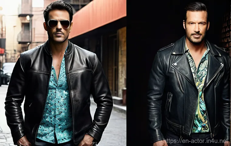 연극배우의 장르별 연기 도전 - A vibrant, dynamic image capturing a famous male actor's reinvention from a gritty action hero to a ...