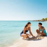 Home 12 연극배우와 영화 연기 차이 - **Prompt 1:** A vibrant, sun-drenched beach scene featuring a diverse group of friends in their earl...