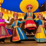 Home 11 연극배우와 문화 다양성 연극 - **Prompt:** A vibrant, immersive theatrical performance set on a stage designed to resemble a bustli...