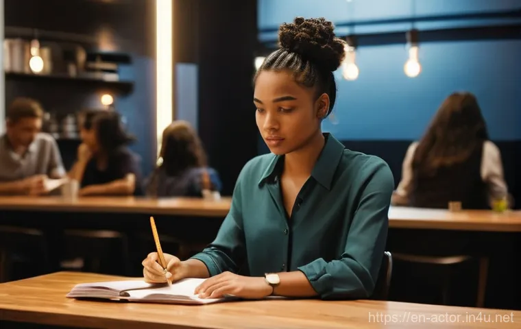 연극배우의 연기 스타일 확립 - **Prompt:** A young adult actor, gender-neutral, stands contemplatively in a softly lit, minimalist ...